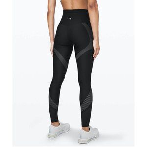 Lululemon Mapped Out High-Rise Tight 28" Black / Glacier Grey Size 4